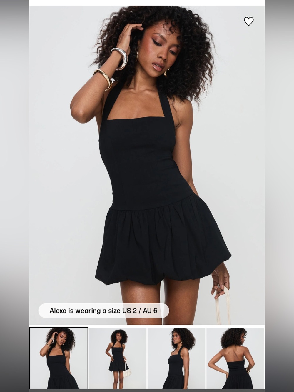 Princess Polly Black Halter Mini Dress